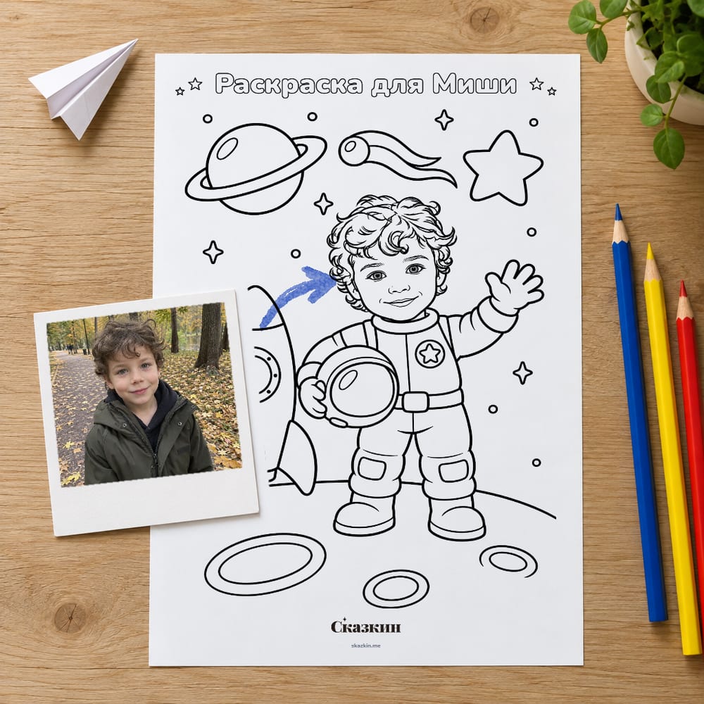 Раскраска для мальчика: пример листа